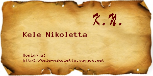 Kele Nikoletta névjegykártya