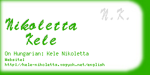 nikoletta kele business card